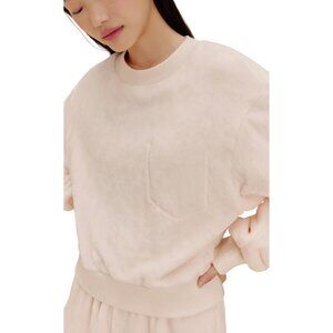 Neiwai Classic Cozy Fleece Pajama Top Beach Sz MED (US 4) Cropped Pink